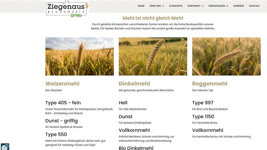 Neue Website 2026 der Ziegenaus Bennomühle in Friedberg